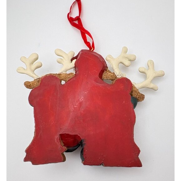 Vintage Kurt S Adler Holly Dearies Santa & Reindeer Christmas Tree Ornament - Picture 2 of 8